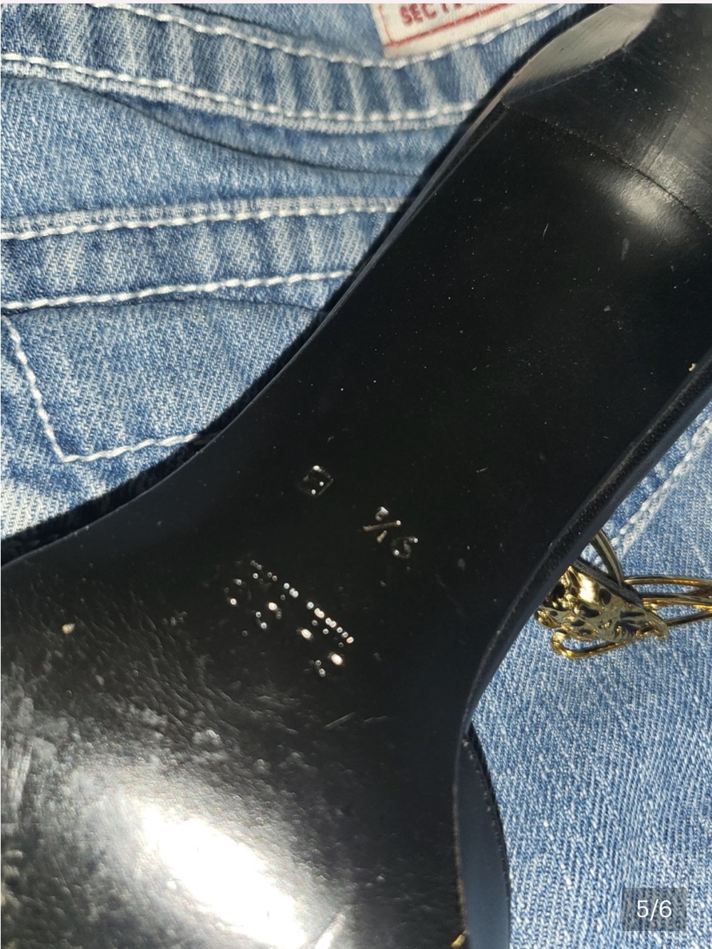 Gucci Black Leather Open-Toe Stiletto Sandals - Picture 3 of 5